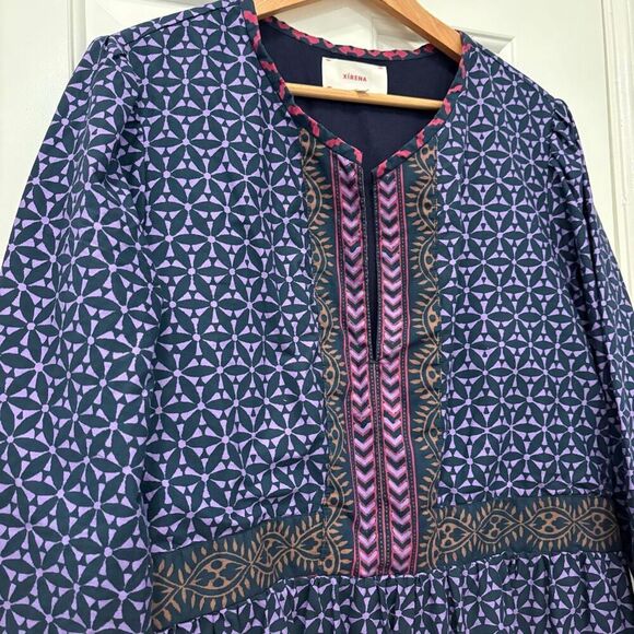 Xirena Purple Floral Midi Dress XL - Picture 4 of 6